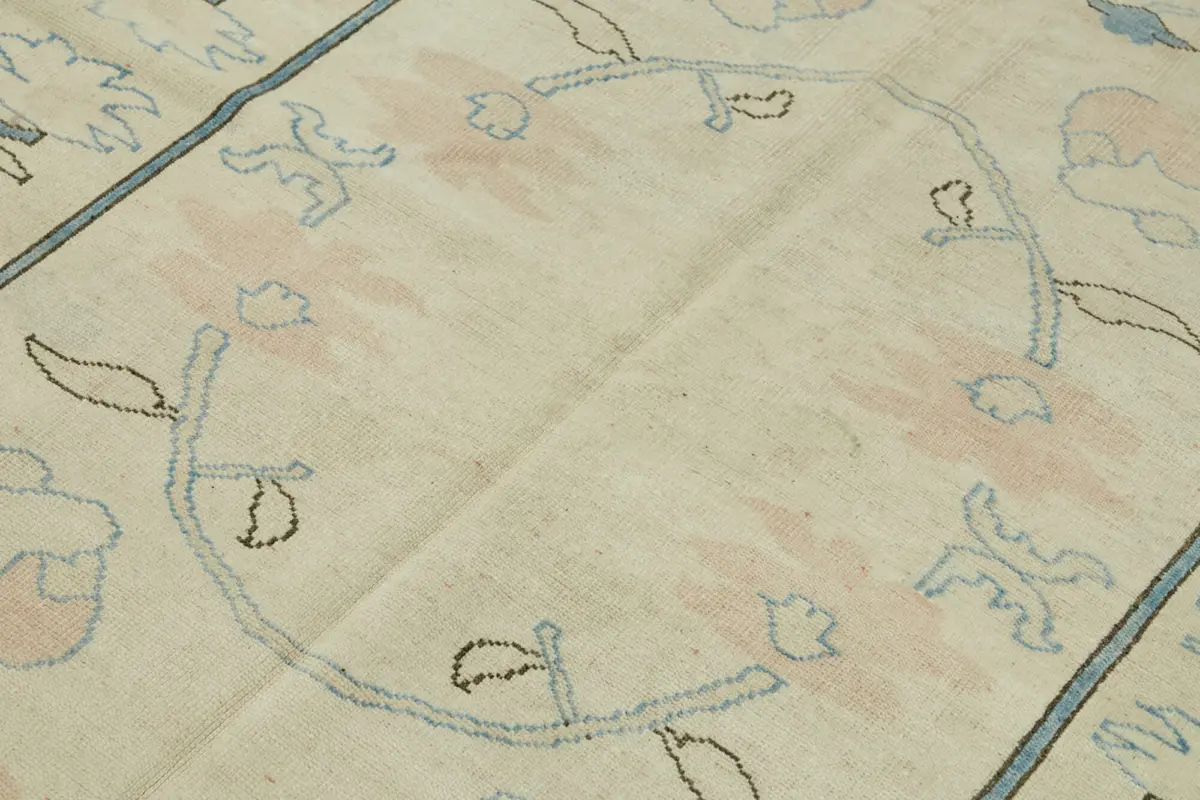 Anadolu Eskitme Bej Pamuk Üzerine Yün El Dokuma Halı-169x231 - Görsel 5