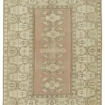 Anadolu Eskitme Bej Pamuk Üzerine Yün El Dokuma Halı-200x278