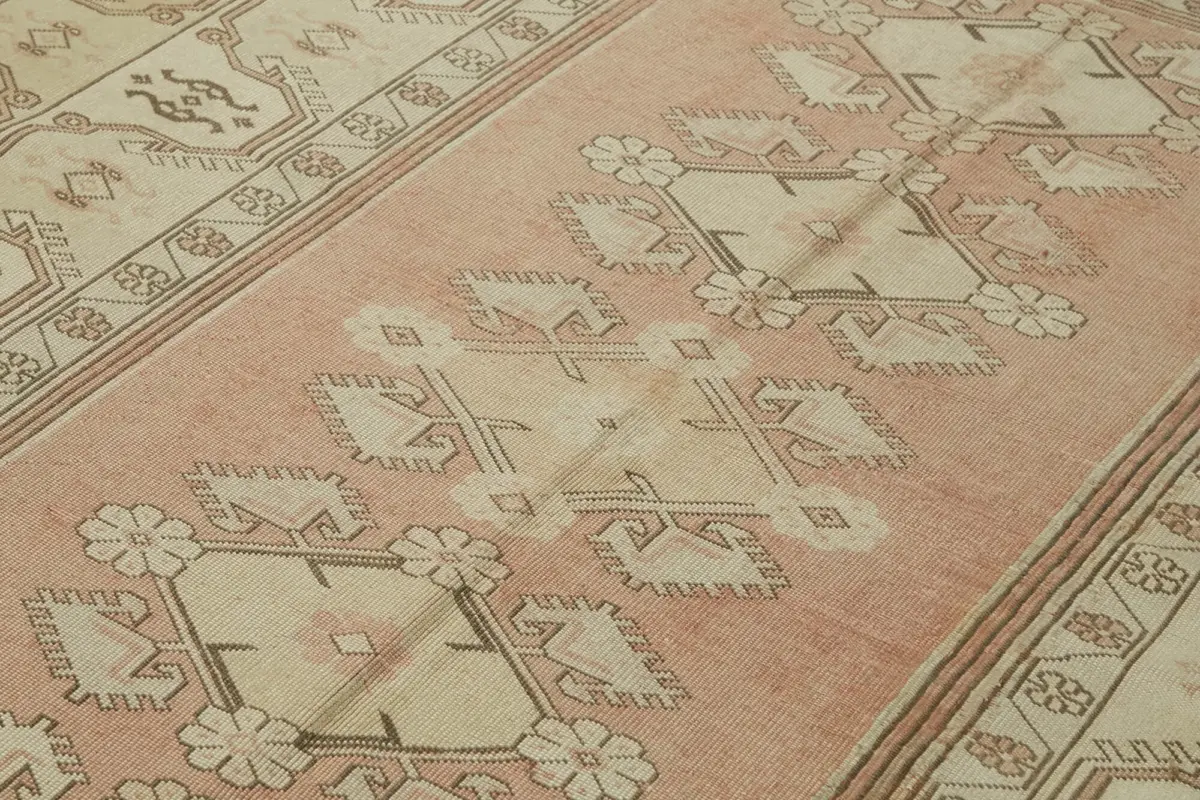 Anadolu Eskitme Bej Pamuk Üzerine Yün El Dokuma Halı-200x278 - Görsel 5