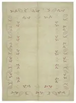 Anadolu Eskitme Bej Pamuk Üzerine Yün El Dokuma Halı-200x276