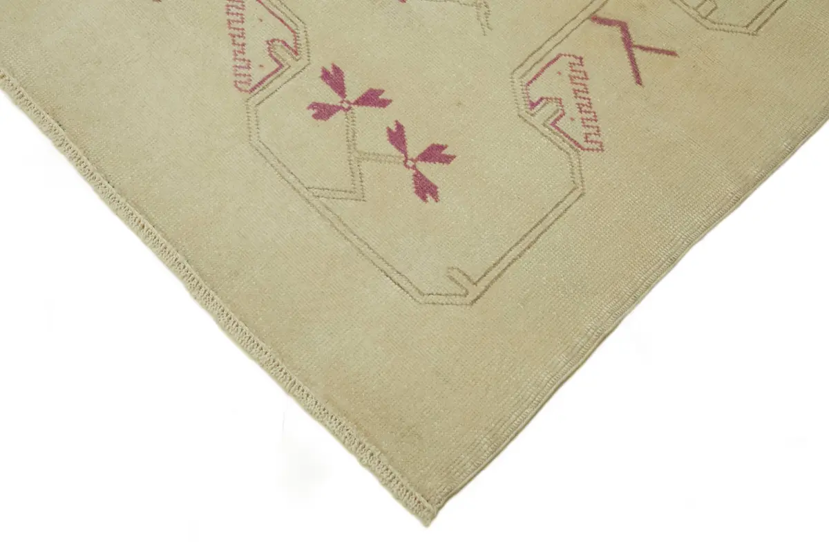 Anadolu Eskitme Bej Pamuk Üzerine Yün El Dokuma Halı-200x276 - Görsel 4