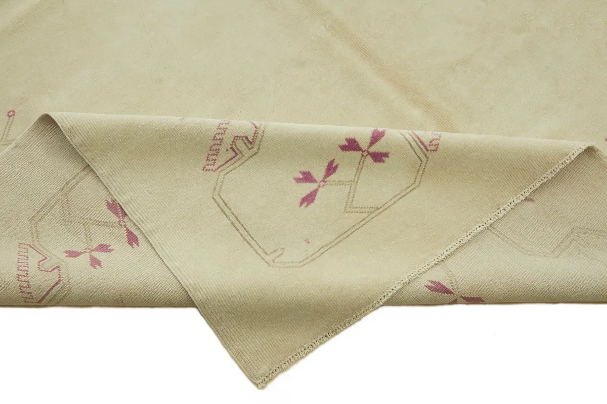 Anadolu Eskitme Bej Pamuk Üzerine Yün El Dokuma Halı-200x276 - Görsel 6