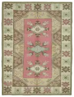 Anadolu Eskitme Bej Pamuk Üzerine Yün El Dokuma Halı-215x280