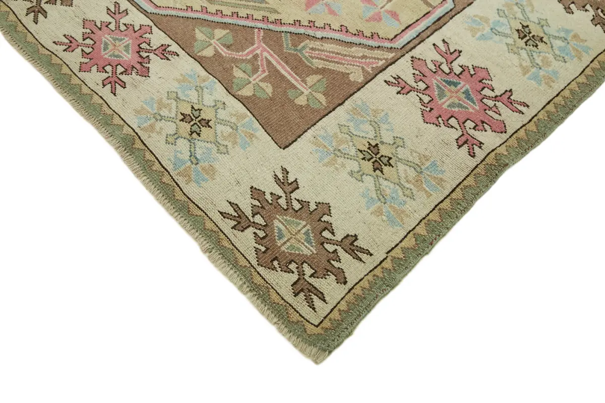 Anadolu Eskitme Bej Pamuk Üzerine Yün El Dokuma Halı-215x280 - Görsel 4