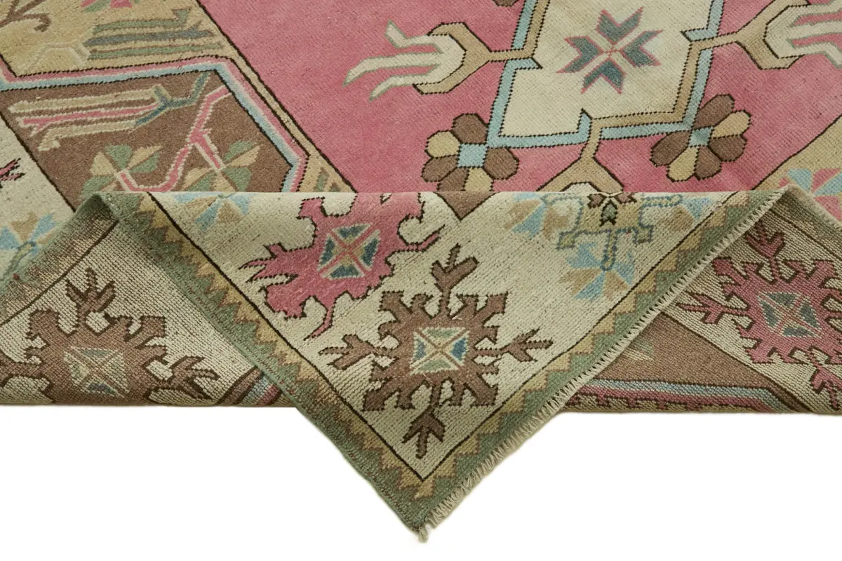 Anadolu Eskitme Bej Pamuk Üzerine Yün El Dokuma Halı-215x280 - Görsel 6