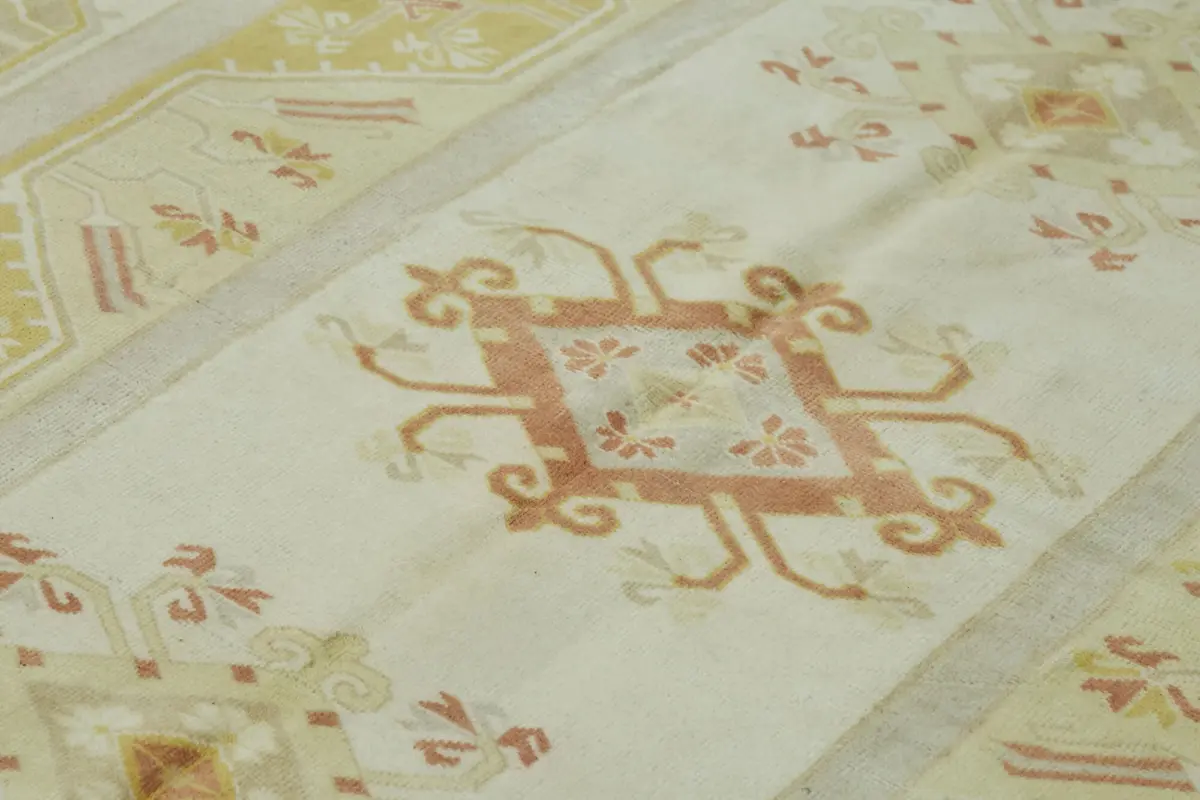 Anadolu Eskitme Bej Pamuk Üzerine Yün El Dokuma Halı-200x279 - Görsel 5