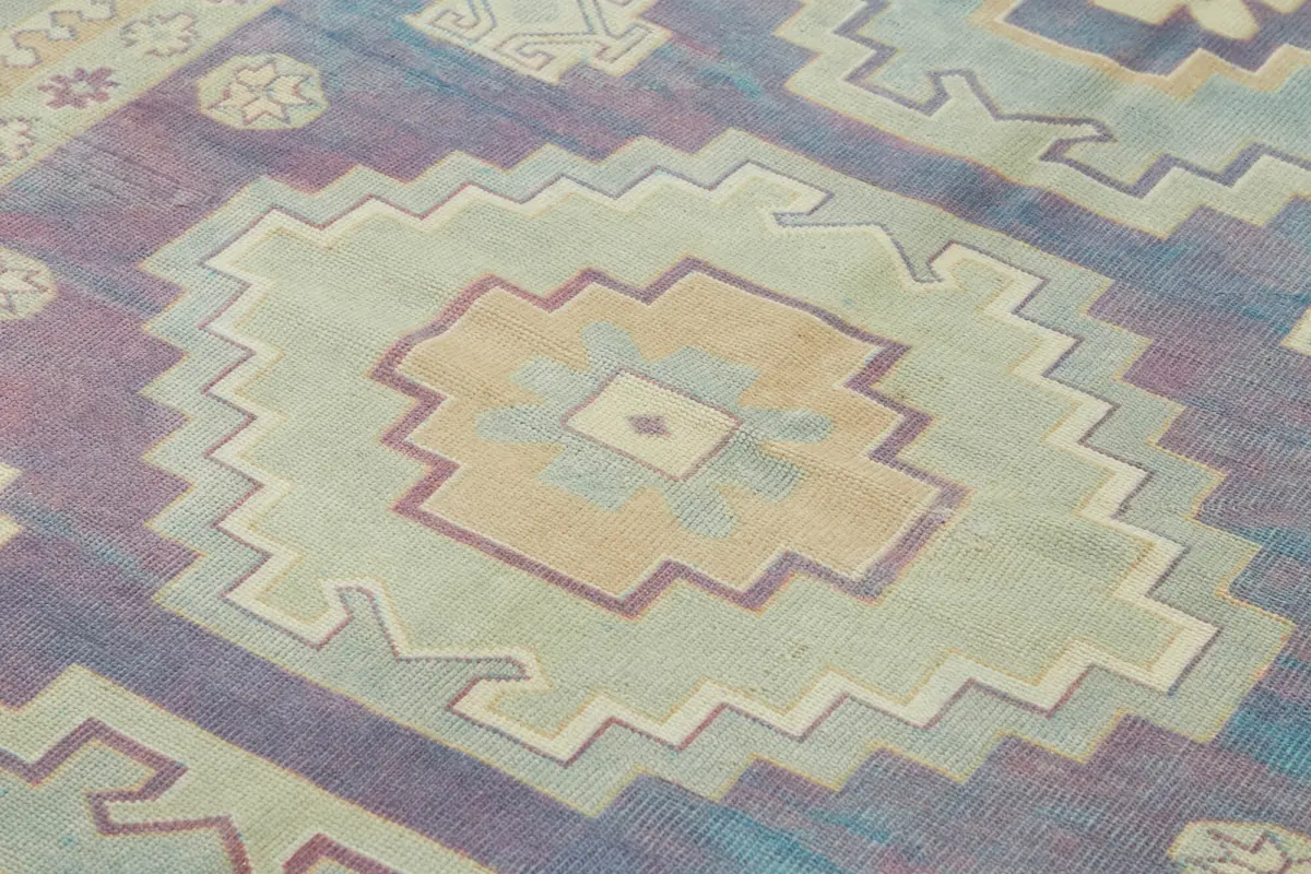 Anadolu Eskitme Bej Pamuk Üzerine Yün El Dokuma Halı-197x292 - Görsel 5