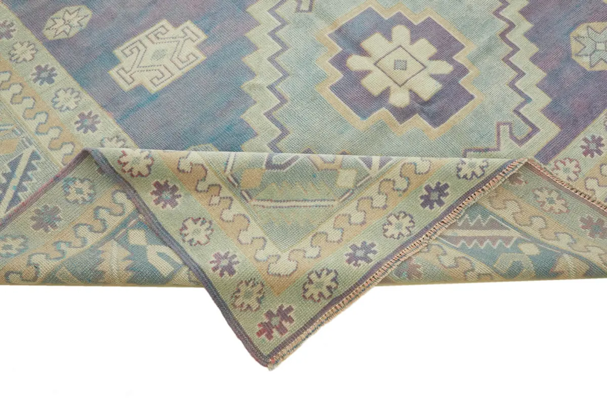 Anadolu Eskitme Bej Pamuk Üzerine Yün El Dokuma Halı-197x292 - Görsel 6