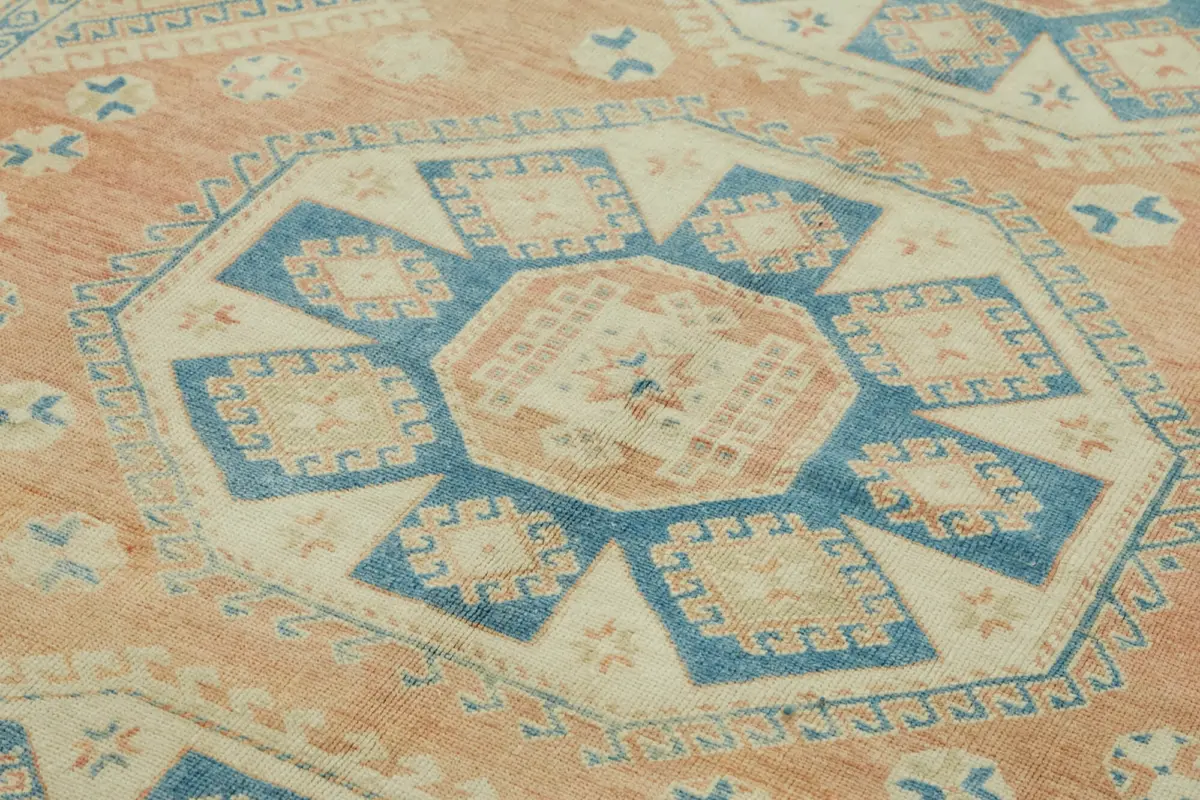 Anadolu Eskitme Bej Pamuk Üzerine Yün El Dokuma Halı-191x299 - Görsel 5