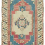 Anadolu Eskitme Bej Pamuk Üzerine Yün El Dokuma Halı-178x271