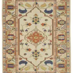 Anadolu Eskitme Bej Pamuk Üzerine Yün El Dokuma Halı-185x253