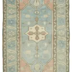 Anadolu Eskitme Mavi Pamuk Üzerine Yün El Dokuma Halı-174x277