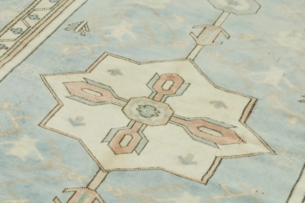 Anadolu Eskitme Mavi Pamuk Üzerine Yün El Dokuma Halı-174x277 - Görsel 5