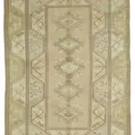 Anadolu Eskitme Bej Pamuk Üzerine Yün El Dokuma Halı-191x289