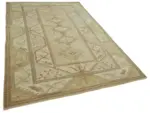 Anadolu Eskitme Bej Pamuk Üzerine Yün El Dokuma Halı-191x289 - Görsel 2