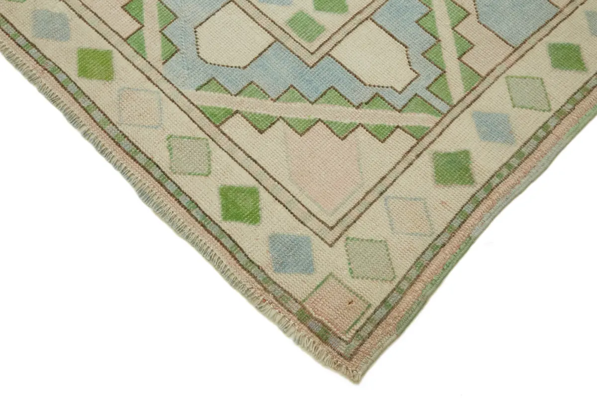 Anadolu Eskitme Bej Pamuk Üzerine Yün El Dokuma Halı-221x296 - Görsel 4