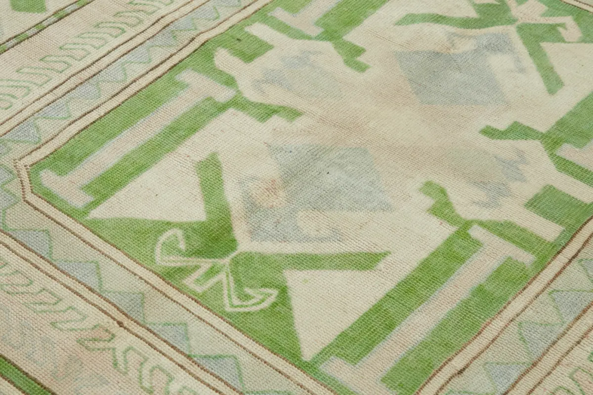 Anadolu Eskitme Bej Pamuk Üzerine Yün El Dokuma Halı-221x296 - Görsel 5