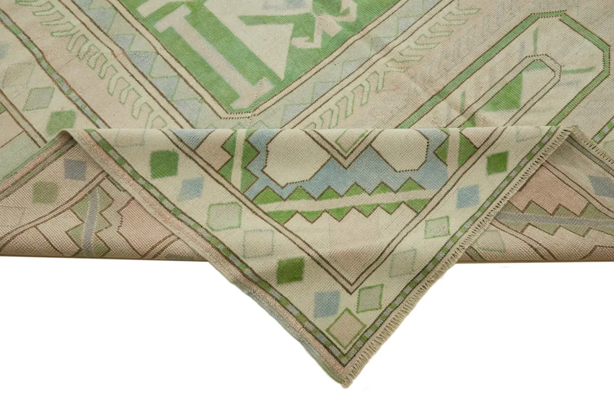 Anadolu Eskitme Bej Pamuk Üzerine Yün El Dokuma Halı-221x296 - Görsel 6