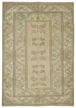 Anadolu Eskitme Bej Pamuk Üzerine Yün El Dokuma Halı-195x278