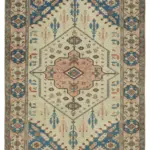 Anadolu Eskitme Bej Pamuk Üzerine Yün El Dokuma Halı-183x244