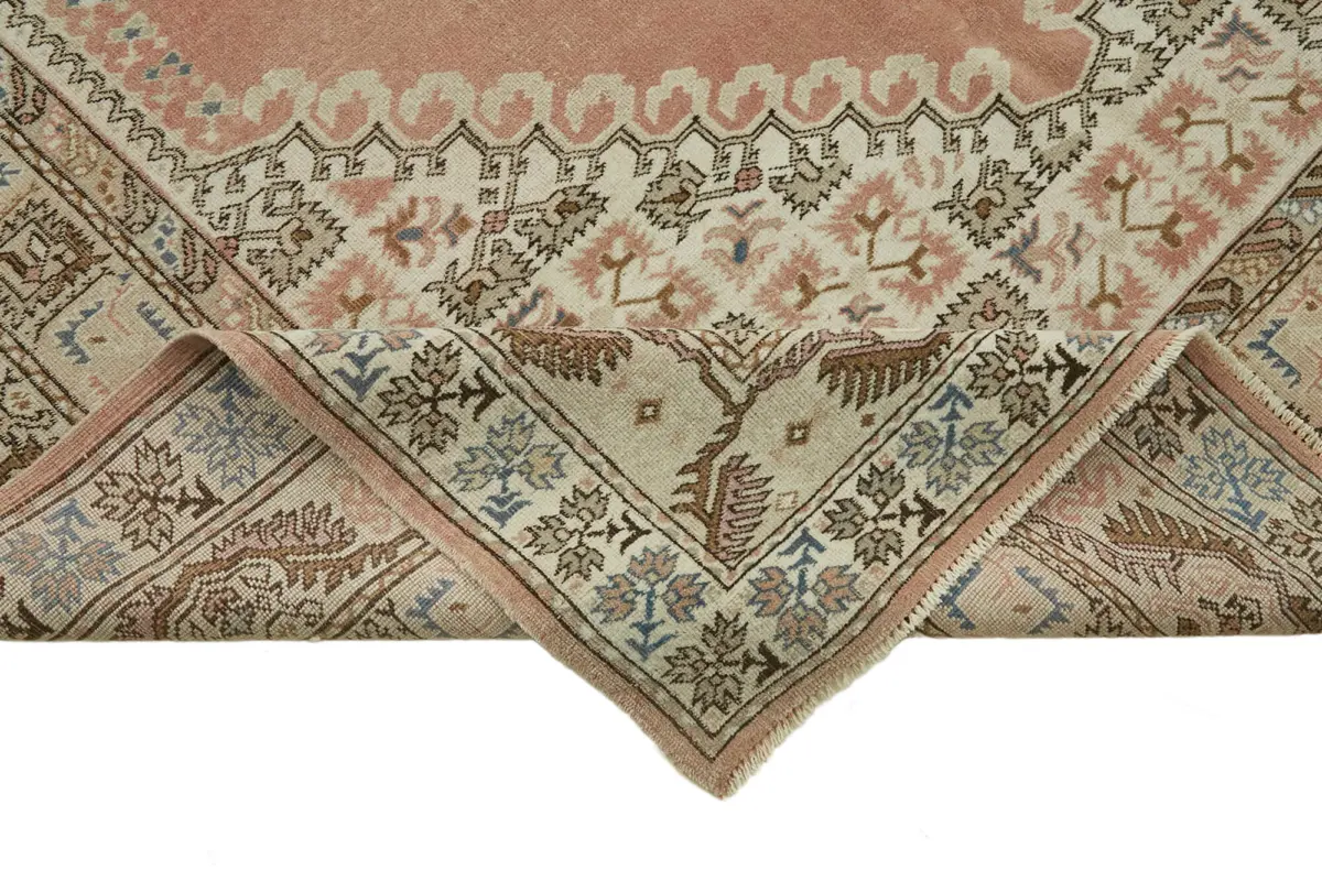 Anadolu Eskitme Bej Pamuk Üzerine Yün El Dokuma Halı-207x293 - Görsel 6