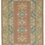 Anadolu Eskitme Bej Pamuk Üzerine Yün El Dokuma Halı-158x251