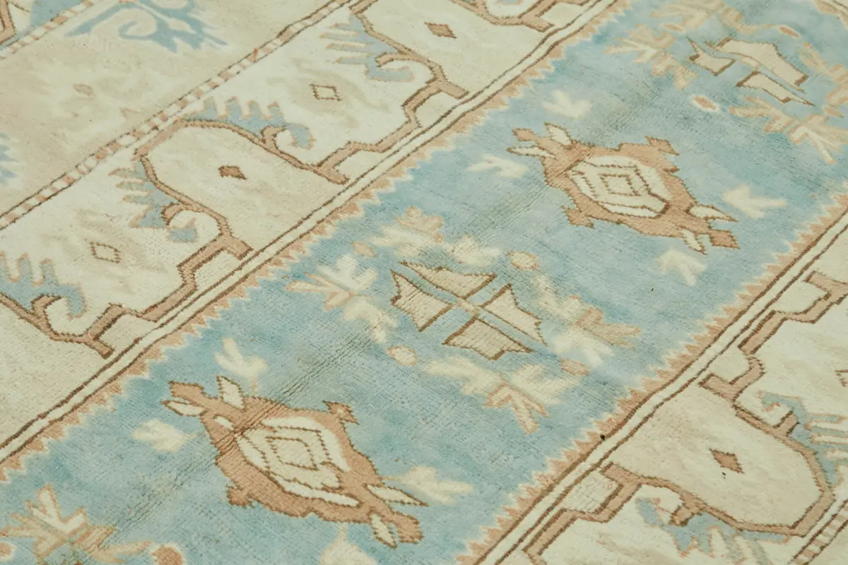 Anadolu Eskitme Bej Pamuk Üzerine Yün El Dokuma Halı-165x218 - Görsel 5