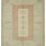 Anadolu Eskitme Bej Pamuk Üzerine Yün El Dokuma Halı-192x221