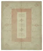 Anadolu Eskitme Bej Pamuk Üzerine Yün El Dokuma Halı-192x221