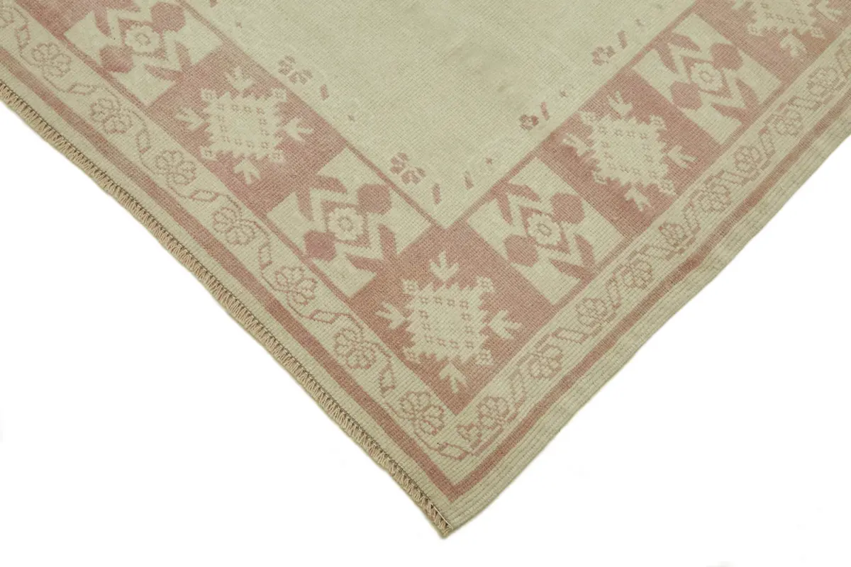 Anadolu Eskitme Bej Pamuk Üzerine Yün El Dokuma Halı-209x276 - Görsel 4