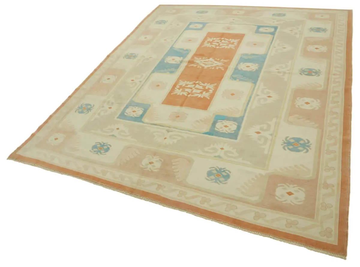 Anadolu Eskitme Bej Pamuk Üzerine Yün El Dokuma Halı-241x321 - Görsel 3