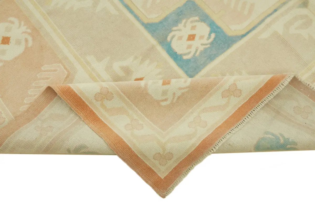 Anadolu Eskitme Bej Pamuk Üzerine Yün El Dokuma Halı-241x321 - Görsel 6