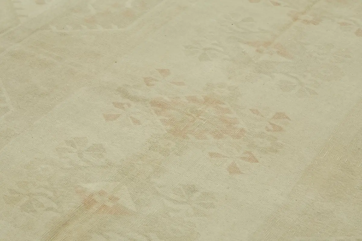 Anadolu Eskitme Bej Pamuk Üzerine Yün El Dokuma Halı-205x313 - Görsel 5
