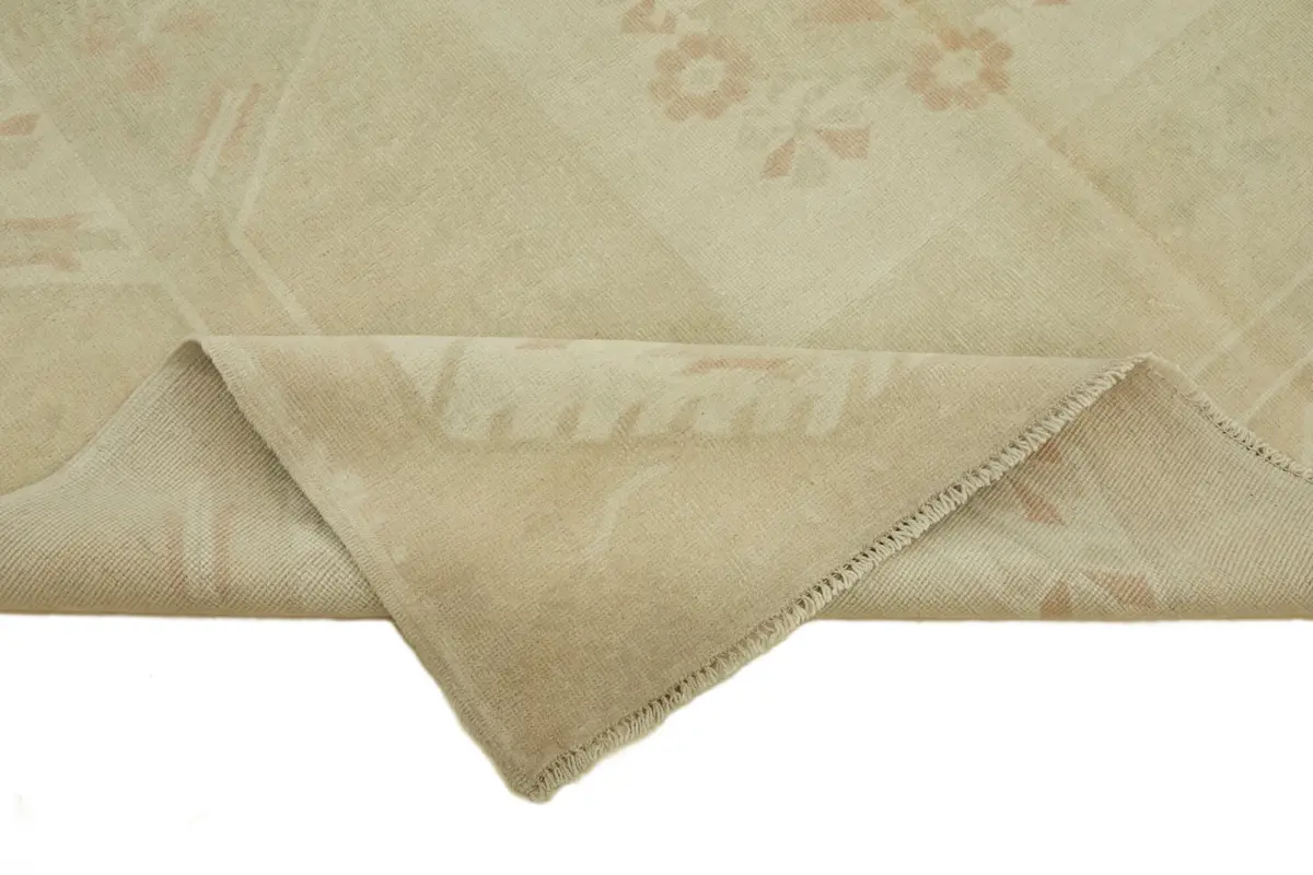 Anadolu Eskitme Bej Pamuk Üzerine Yün El Dokuma Halı-205x313 - Görsel 6