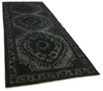 Oyma Siyah Pamuk Üzerine Yün El Dokuma Kilim-141x365 - Görsel 2