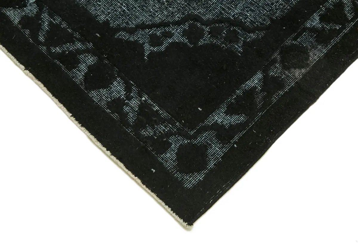 Oyma Siyah Pamuk Üzerine Yün El Dokuma Kilim-141x365 - Görsel 4