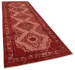 Oyma Kırmızı Pamuk Üzerine Yün El Dokuma Kilim-144x404 - Görsel 2
