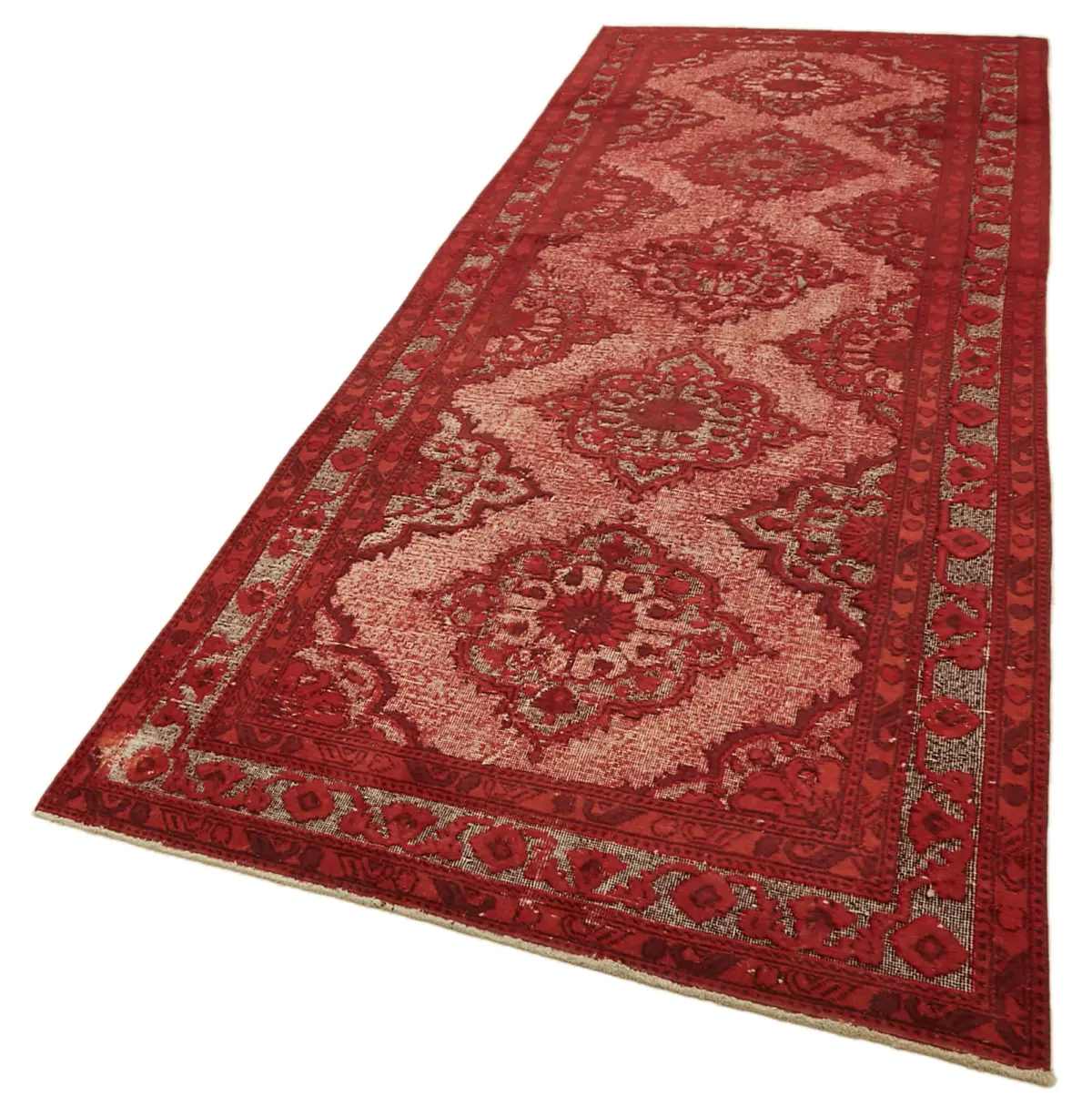 Oyma Kırmızı Pamuk Üzerine Yün El Dokuma Kilim-144x404 - Görsel 3