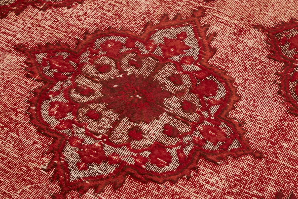Oyma Kırmızı Pamuk Üzerine Yün El Dokuma Kilim-144x404 - Görsel 5