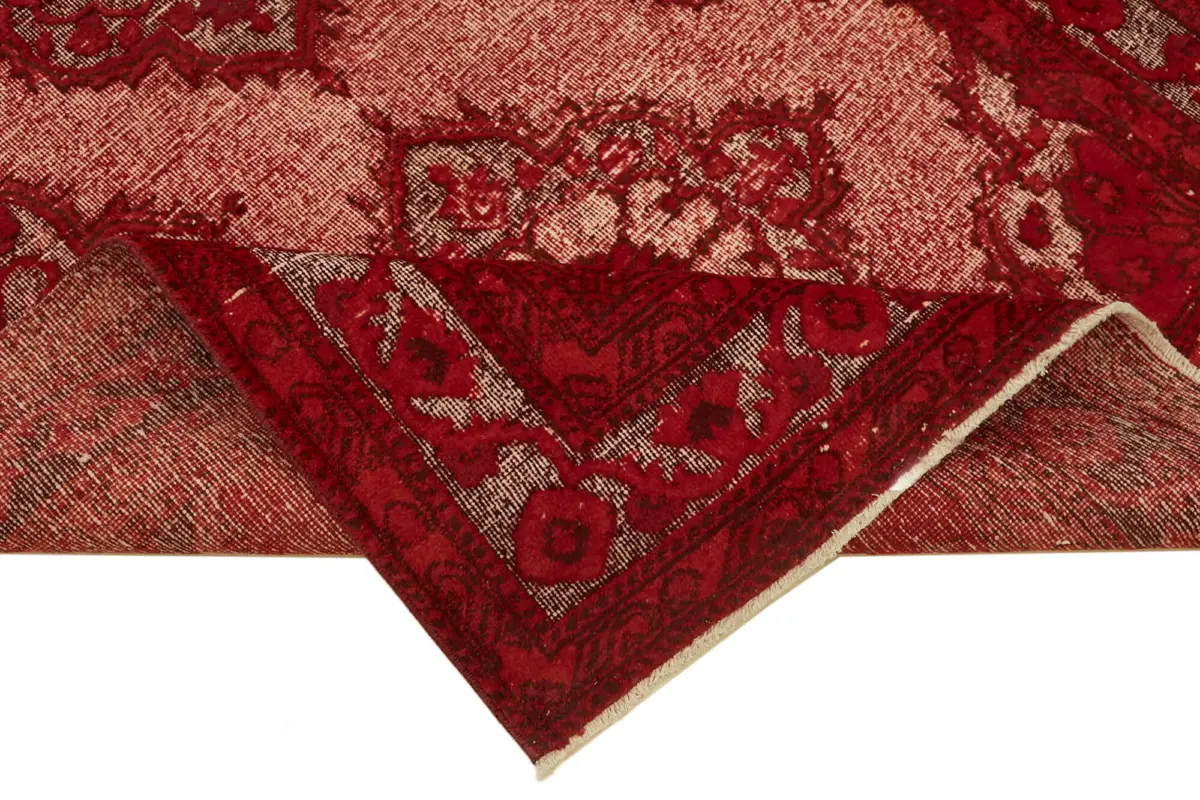 Oyma Kırmızı Pamuk Üzerine Yün El Dokuma Kilim-144x404 - Görsel 6