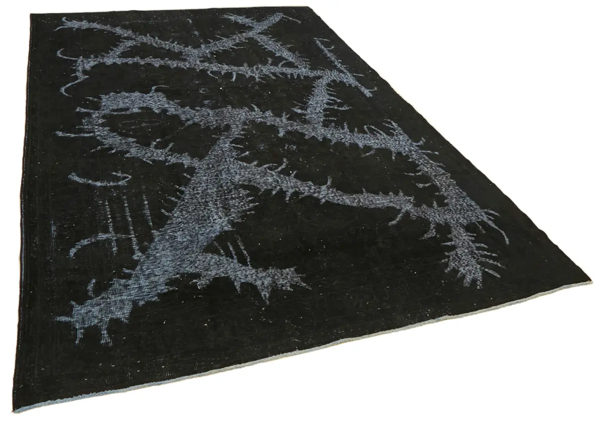 Oyma Siyah Pamuk Üzerine Yün El Dokuma Kilim-210x325 - Görsel 2