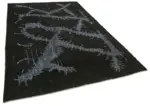 Oyma Siyah Pamuk Üzerine Yün El Dokuma Kilim-210x325 - Görsel 2