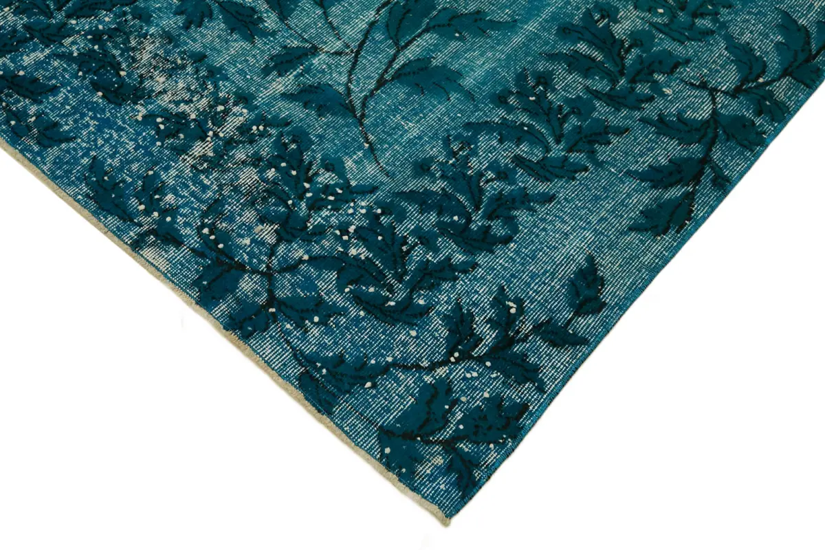 Oyma Turkuaz Pamuk Üzerine Yün El Dokuma Kilim-198x315 - Görsel 4