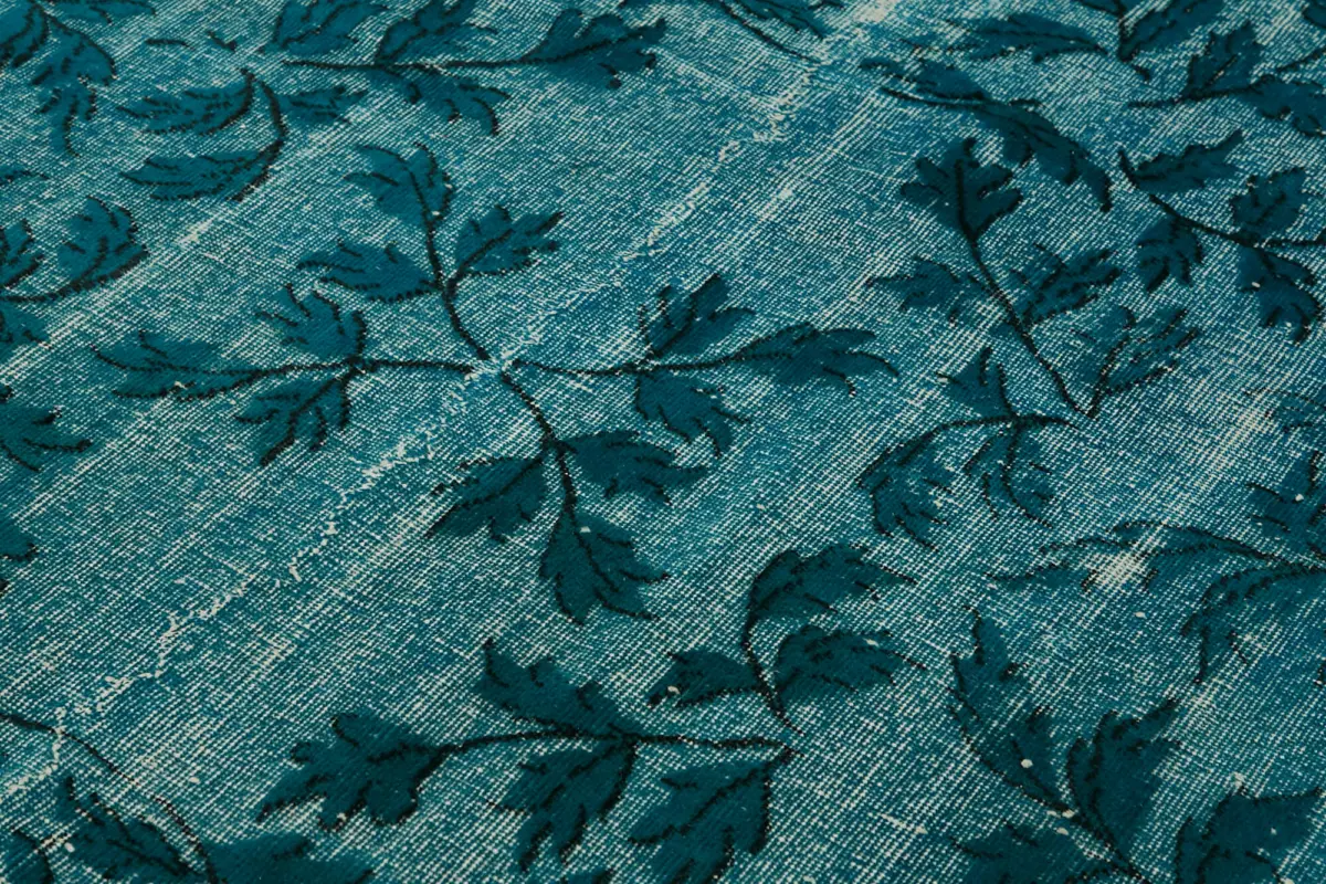 Oyma Turkuaz Pamuk Üzerine Yün El Dokuma Kilim-198x315 - Görsel 5