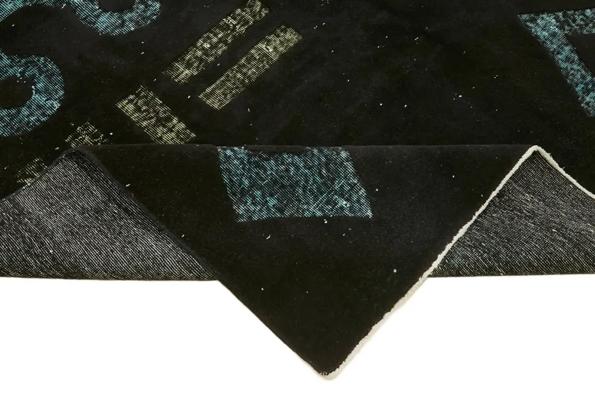 Oyma Siyah Pamuk Üzerine Yün El Dokuma Kilim-236x350 - Görsel 6