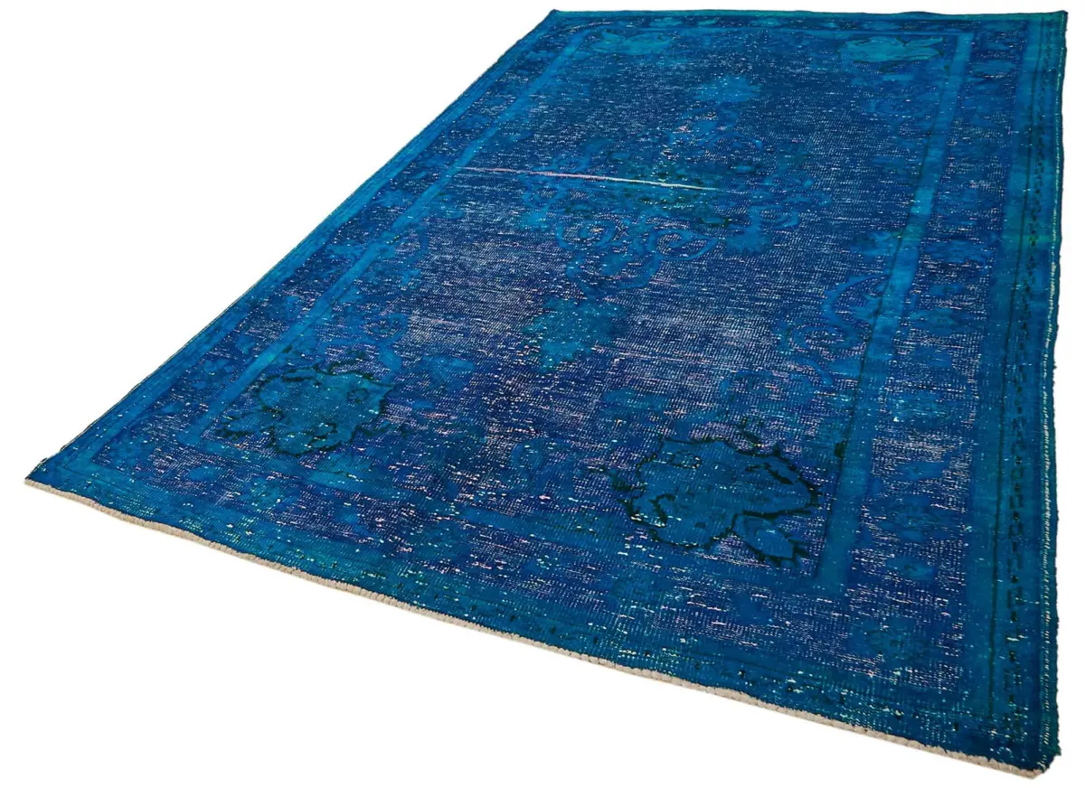 Oyma Mavi Pamuk Üzerine Yün El Dokuma Kilim-201x325 - Görsel 3