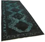 Oyma Siyah Pamuk Üzerine Yün El Dokuma Kilim-140x368 - Görsel 2