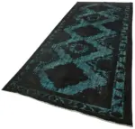 Oyma Siyah Pamuk Üzerine Yün El Dokuma Kilim-140x368 - Görsel 3