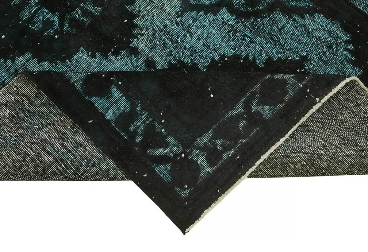 Oyma Siyah Pamuk Üzerine Yün El Dokuma Kilim-140x368 - Görsel 6