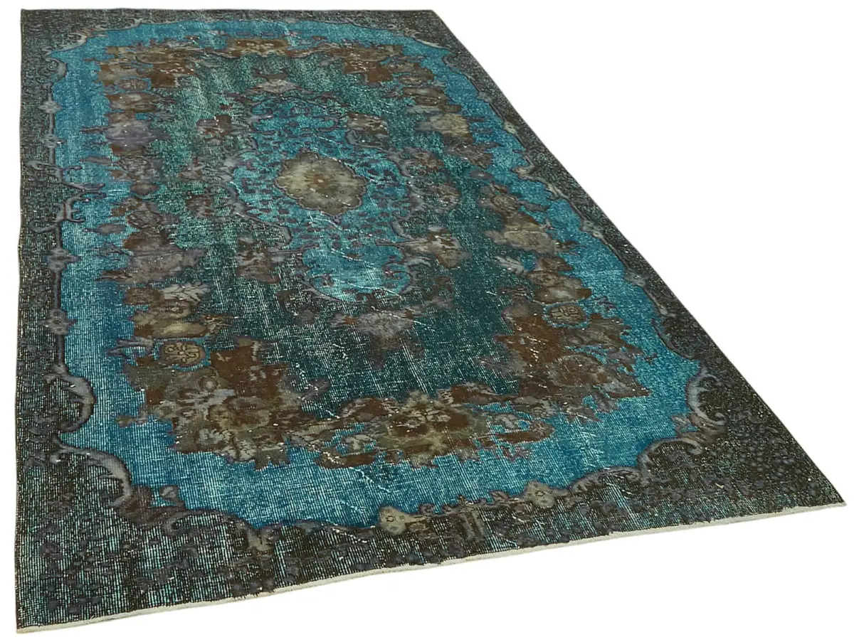 Oyma Mavi Pamuk Üzerine Yün El Dokuma Kilim-157x267 - Görsel 2
